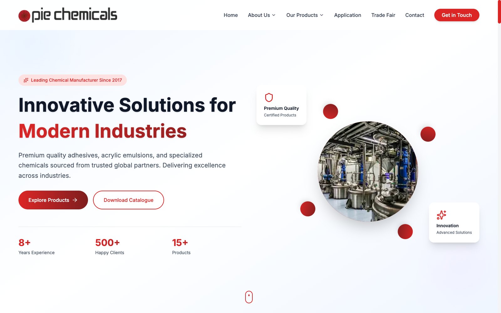 PIE Chemicals website